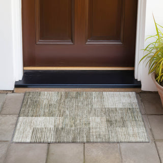 Piper Looms Chantille Geometric ACN2149 Pewter Machine Washable Area Rug Scatter Outdoor Lifestyle Image Feature