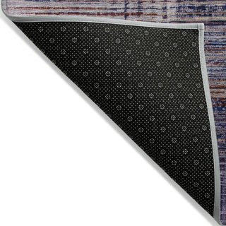 Piper Looms Chantille Geometric ACN2149 Plum Machine Washable Area Rug Backing Image
