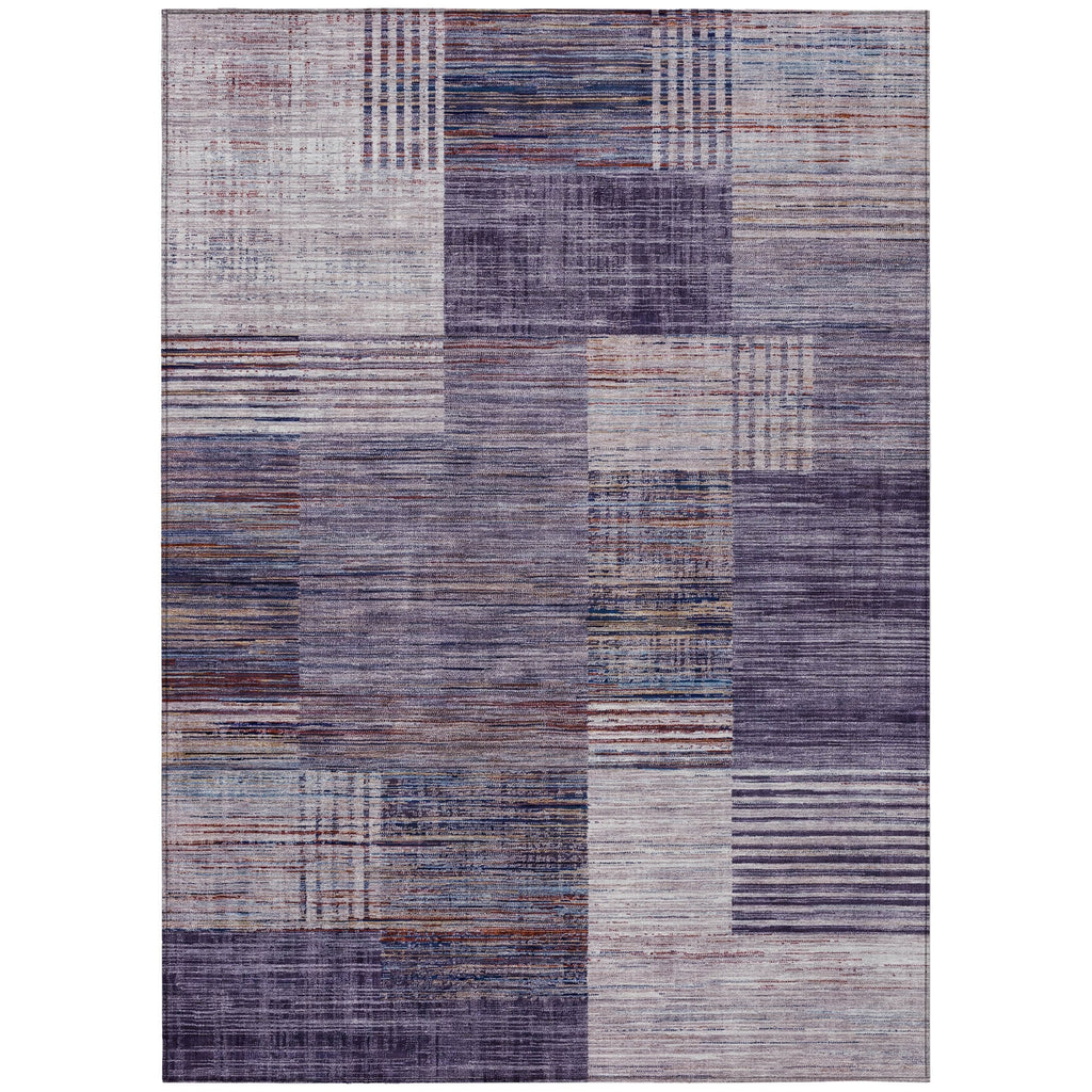 Piper Looms Chantille Geometric ACN2149 Plum Machine Washable Area Rug main image