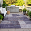 Piper Looms Chantille Geometric ACN2149 Plum Machine Washable Area Rug Outdoor Lifestyle Image Feature