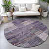 Piper Looms Chantille Geometric ACN2149 Plum Machine Washable Area Rug Round Lifestyle Image Feature