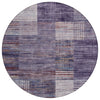 Piper Looms Chantille Geometric ACN2149 Plum Machine Washable Area Rug Round Main Image