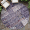 Piper Looms Chantille Geometric ACN2149 Plum Machine Washable Area Rug Round Outdoor Lifestyle Image Feature