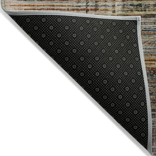 Piper Looms Chantille Geometric ACN2149 Taupe Machine Washable Area Rug Backing Image