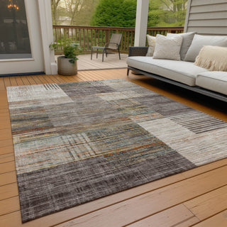 Piper Looms Chantille Geometric ACN2149 Taupe Machine Washable Area Rug Outdoor Lifestyle Image Feature