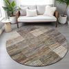 Piper Looms Chantille Geometric ACN2149 Taupe Machine Washable Area Rug Round Lifestyle Image Feature