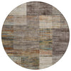 Piper Looms Chantille Geometric ACN2149 Taupe Machine Washable Area Rug Round Main Image