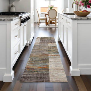 Piper Looms Chantille Geometric ACN2149 Taupe Machine Washable Area Rug Runner Lifestyle Image Feature
