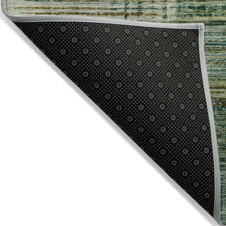 Piper Looms Chantille Geometric ACN2149 Teal Machine Washable Area Rug Backing Image