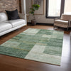 Piper Looms Chantille Geometric ACN2149 Teal Machine Washable Area Rug Lifestyle Image Feature