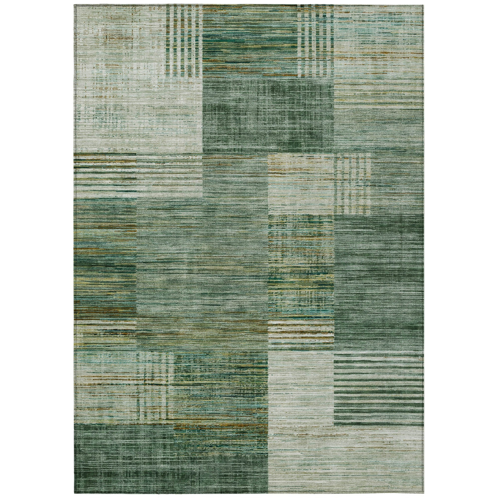 Piper Looms Chantille Geometric ACN2149 Teal Machine Washable Area Rug main image