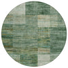Piper Looms Chantille Geometric ACN2149 Teal Machine Washable Area Rug Round Main Image