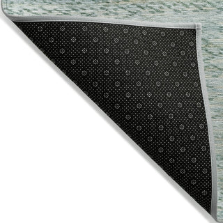 Piper Looms Chantille Stripes ACN2150 Aqua Machine Washable Area Rug Backing Image