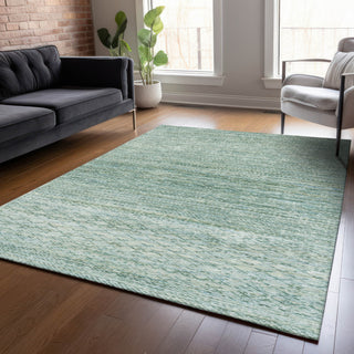 Piper Looms Chantille Stripes ACN2150 Aqua Machine Washable Area Rug Lifestyle Image Feature