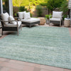 Piper Looms Chantille Stripes ACN2150 Aqua Machine Washable Area Rug Outdoor Lifestyle Image Feature