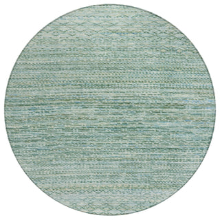 Piper Looms Chantille Stripes ACN2150 Aqua Machine Washable Area Rug Round Main Image
