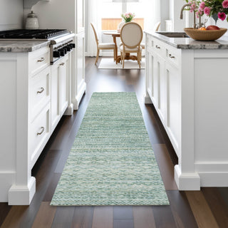 Piper Looms Chantille Stripes ACN2150 Aqua Machine Washable Area Rug Runner Lifestyle Image Feature