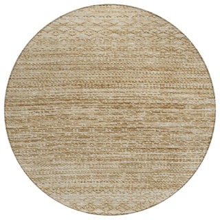 Piper Looms Chantille Stripes ACN2150 Beige Machine Washable Area Rug Round Main Image