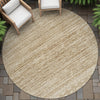 Piper Looms Chantille Stripes ACN2150 Beige Machine Washable Area Rug Round Outdoor Lifestyle Image Feature