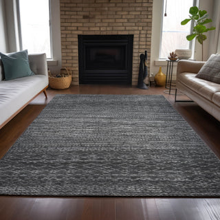 Piper Looms Chantille Stripes ACN2150 Charcoal Machine Washable Area Rug Lifestyle Image Feature