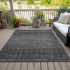 Piper Looms Chantille Stripes ACN2150 Charcoal Machine Washable Area Rug Outdoor Lifestyle Image Feature