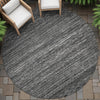 Piper Looms Chantille Stripes ACN2150 Charcoal Machine Washable Area Rug Round Outdoor Lifestyle Image Feature