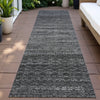 Piper Looms Chantille Stripes ACN2150 Charcoal Machine Washable Area Rug Runner Outdoor Lifestyle Image Feature