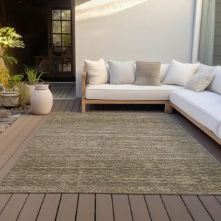 Piper Looms Chantille Stripes ACN2150 Chocolate Machine Washable Area Rug Outdoor Lifestyle Image Feature