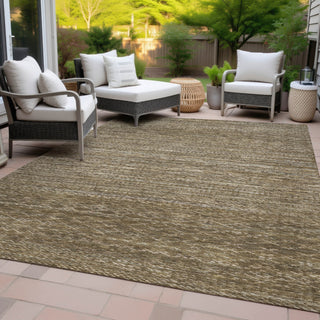Piper Looms Chantille Stripes ACN2150 Chocolate Machine Washable Area Rug Outdoor Lifestyle Image Feature