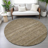 Piper Looms Chantille Stripes ACN2150 Chocolate Machine Washable Area Rug Round Lifestyle Image Feature