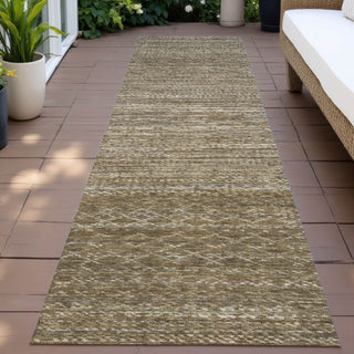Piper Looms Chantille Stripes ACN2150 Chocolate Machine Washable Area Rug Runner Outdoor Lifestyle Image Feature