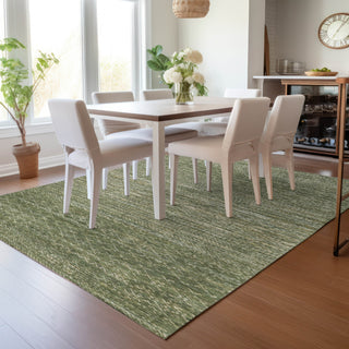 Piper Looms Chantille Stripes ACN2150 Fern Machine Washable Area Rug Lifestyle Image Feature