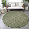 Piper Looms Chantille Stripes ACN2150 Fern Machine Washable Area Rug Round Lifestyle Image Feature