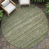 Piper Looms Chantille Stripes ACN2150 Fern Machine Washable Area Rug Round Outdoor Lifestyle Image Feature