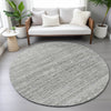 Piper Looms Chantille Stripes ACN2150 Gray Machine Washable Area Rug Round Lifestyle Image Feature