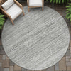 Piper Looms Chantille Stripes ACN2150 Gray Machine Washable Area Rug Round Outdoor Lifestyle Image Feature