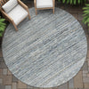 Piper Looms Chantille Stripes ACN2150 Linen Machine Washable Area Rug Round Outdoor Lifestyle Image Feature