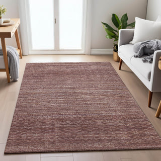 Piper Looms Chantille Stripes ACN2150 Merlot Machine Washable Area Rug Lifestyle Image Feature