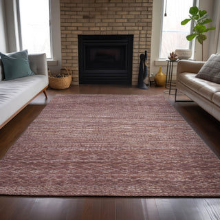 Piper Looms Chantille Stripes ACN2150 Merlot Machine Washable Area Rug Lifestyle Image Feature