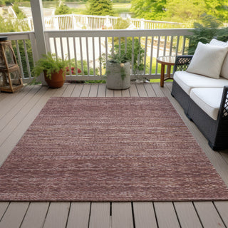 Piper Looms Chantille Stripes ACN2150 Merlot Machine Washable Area Rug Outdoor Lifestyle Image Feature