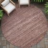 Piper Looms Chantille Stripes ACN2150 Merlot Machine Washable Area Rug Round Outdoor Lifestyle Image Feature