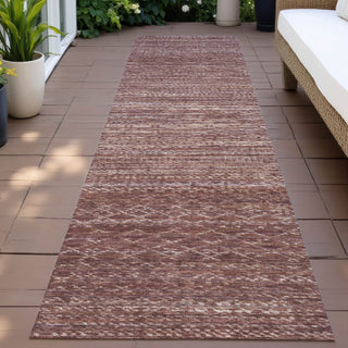 Piper Looms Chantille Stripes ACN2150 Merlot Machine Washable Area Rug Runner Outdoor Lifestyle Image Feature
