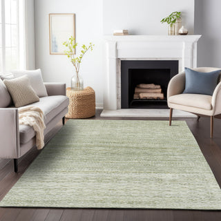 Piper Looms Chantille Stripes ACN2150 Sage Machine Washable Area Rug Lifestyle Image Feature