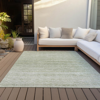 Piper Looms Chantille Stripes ACN2150 Sage Machine Washable Area Rug Outdoor Lifestyle Image Feature