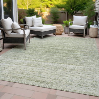 Piper Looms Chantille Stripes ACN2150 Sage Machine Washable Area Rug Outdoor Lifestyle Image Feature