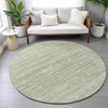 Piper Looms Chantille Stripes ACN2150 Sage Machine Washable Area Rug Round Lifestyle Image Feature
