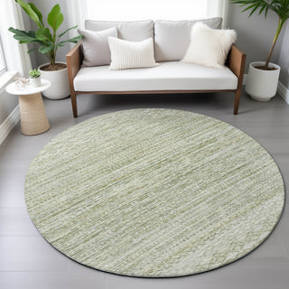 Piper Looms Chantille Stripes ACN2150 Sage Machine Washable Area Rug Round Lifestyle Image Feature