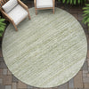 Piper Looms Chantille Stripes ACN2150 Sage Machine Washable Area Rug Round Outdoor Lifestyle Image Feature