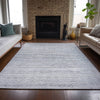 Piper Looms Chantille Stripes ACN2150 Sky Machine Washable Area Rug Lifestyle Image Feature
