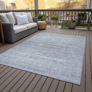 Piper Looms Chantille Stripes ACN2150 Sky Machine Washable Area Rug Outdoor Lifestyle Image Feature